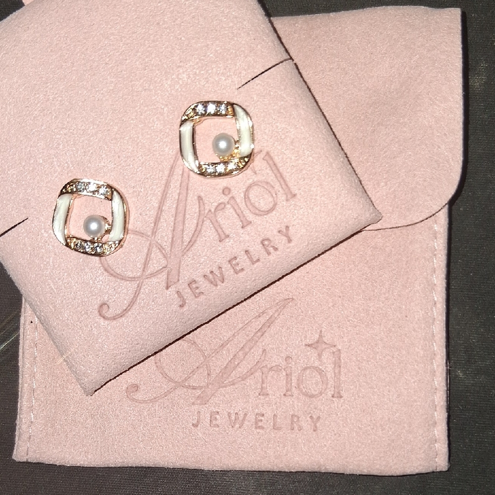 Gold and Silver Pearl Earrings
